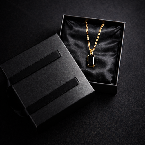 Midnight Edge Gold Necklace