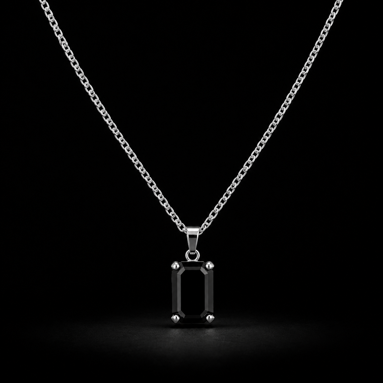 Midnight Edge Silver Necklace