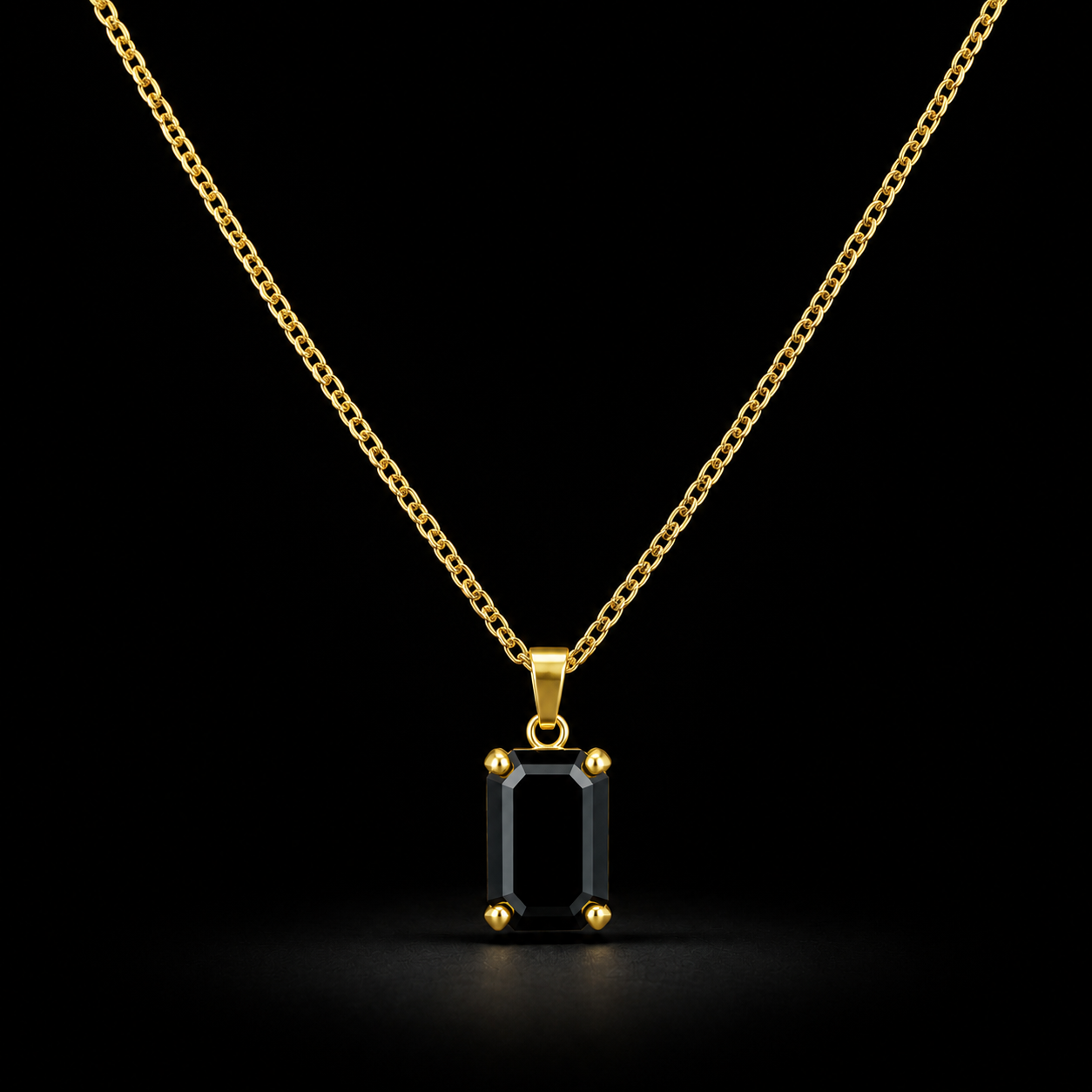 Midnight Edge Gold Necklace