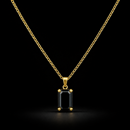 Midnight Edge Gold Necklace