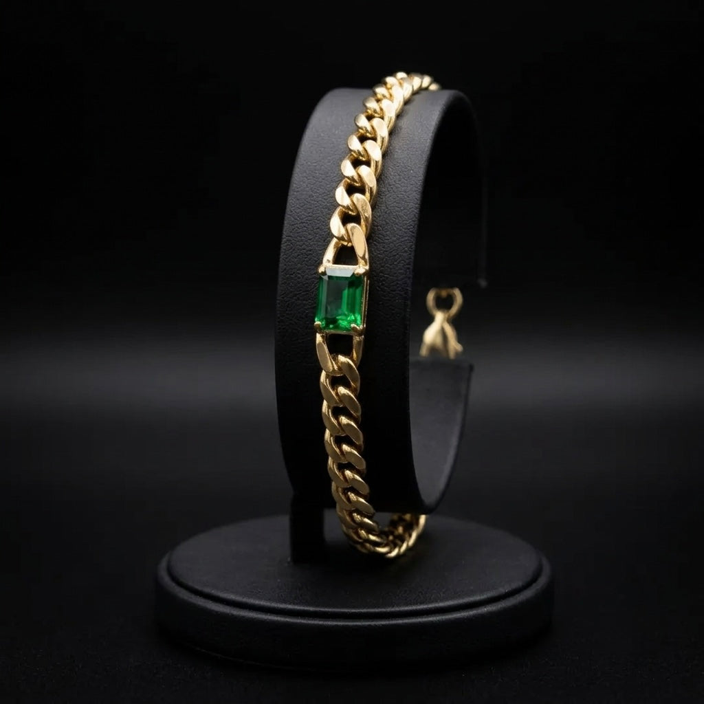 Emerald Cuban Bracelet