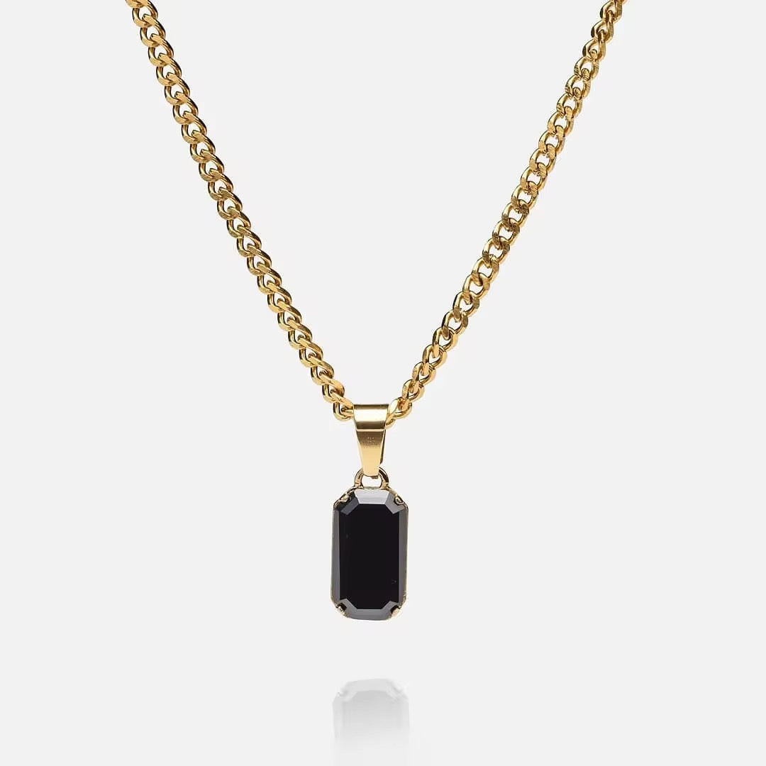 Midnight Edge Gold Necklace