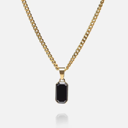 Midnight Edge Gold Necklace