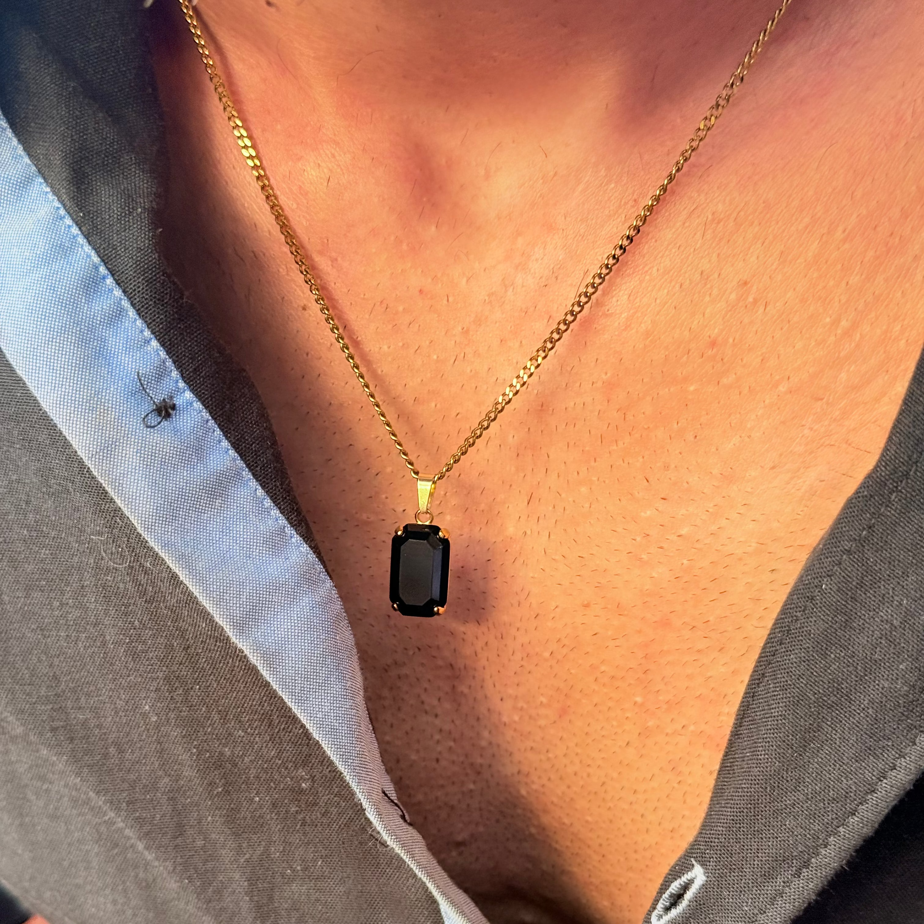 Midnight Edge Gold Necklace