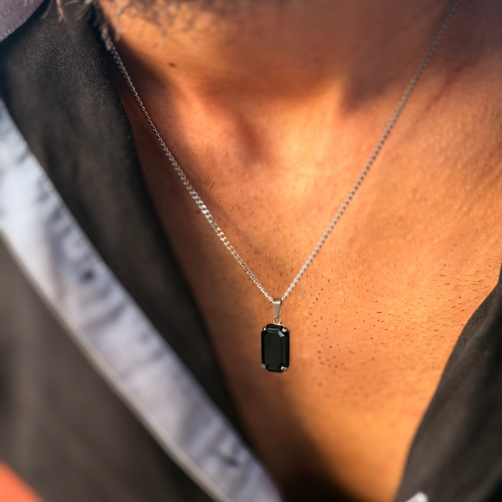 Midnight Edge Silver Necklace